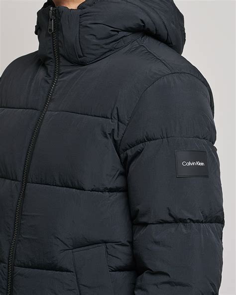 Nylon Puffer Coat in Black 